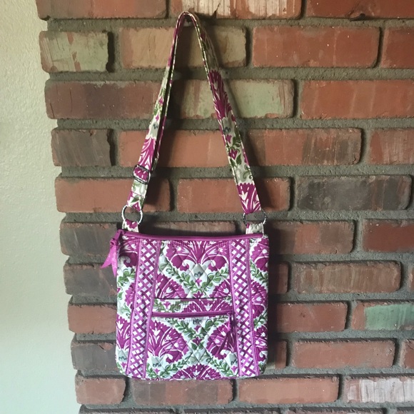 Vera Bradley Handbags - Vera Bradley Floral Fuchsia Green Shoulder Bag